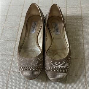Jimmy Choo Brown Studded Flats